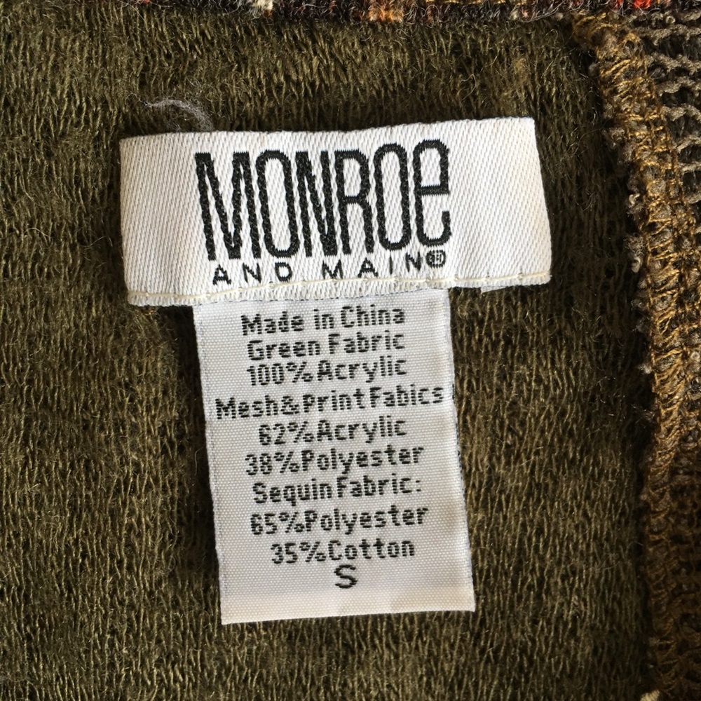 Monroe & Main Boho Chic Patchwork Sweater W/Cowl … - image 3